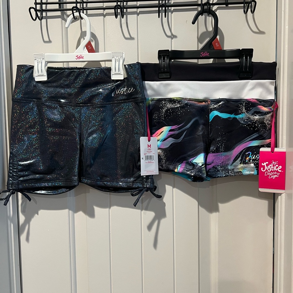Justice girl sz medium 10 Athletic Shorts - dance, ballet NWT  & Multicolor